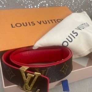 Louis Vuitton Initiales LV Reversible Monogram Belt 40” waist  1.25” wide